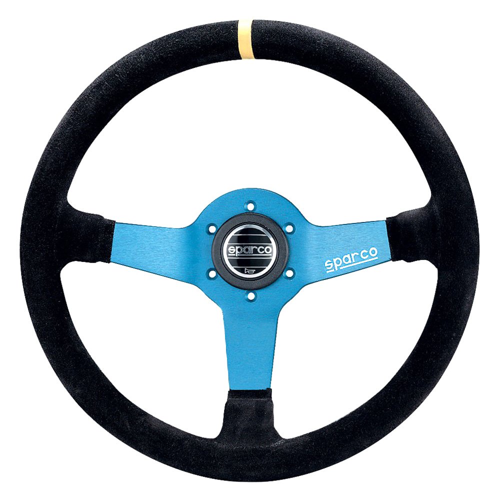 Sparco L550 Monza Steering Wheel - 350mm Suede Black / Blue