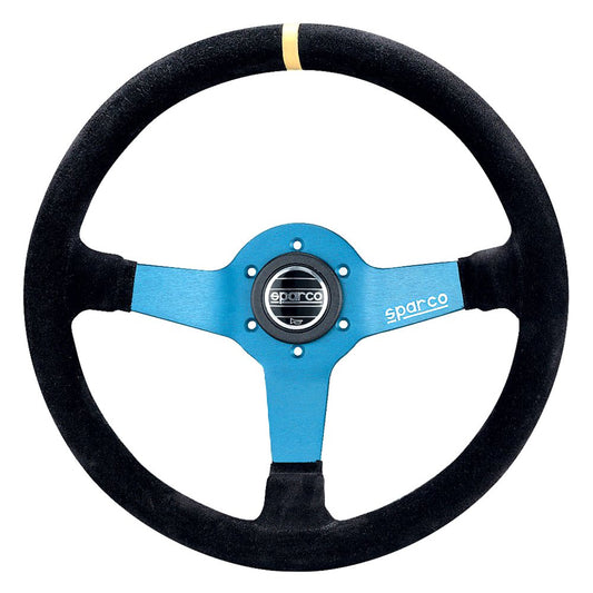 Sparco L550 Monza Steering Wheel - 350mm Suede Black / Blue