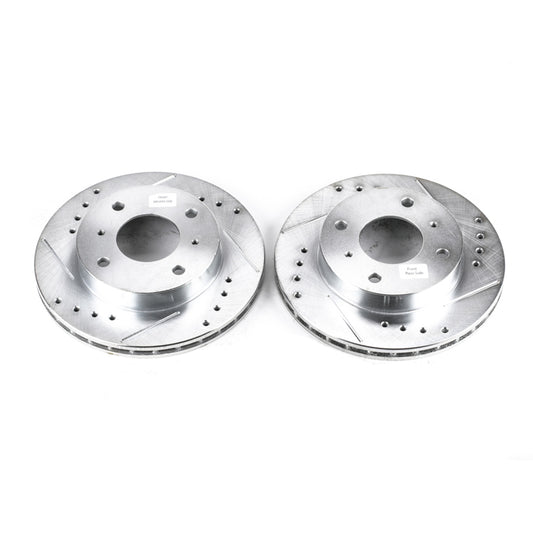 Power Stop 89-96 240SX Extreme Performance Drilled & Slotted Rotors - Front 4 Lug - Pair
