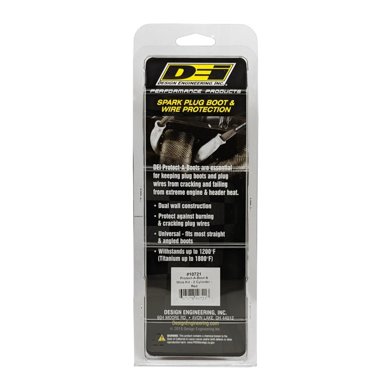 DEI Protect-A-Boot Spark Plug Wire Protector Kit - 2 Pack - Red