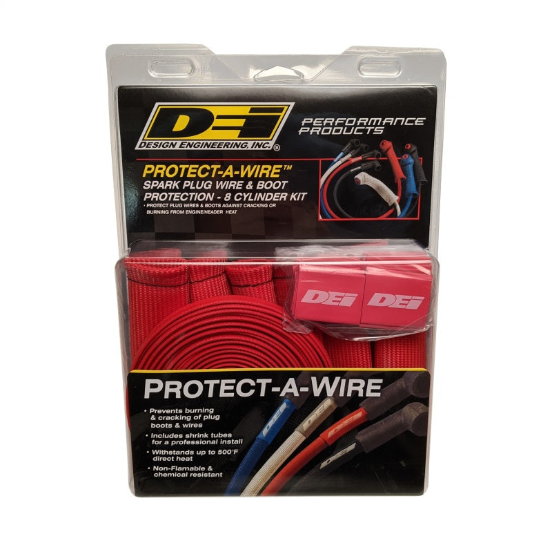 DEI Protect-A-Boot Spark Plug Wire Protector Kit - 8 Cylinder - Red