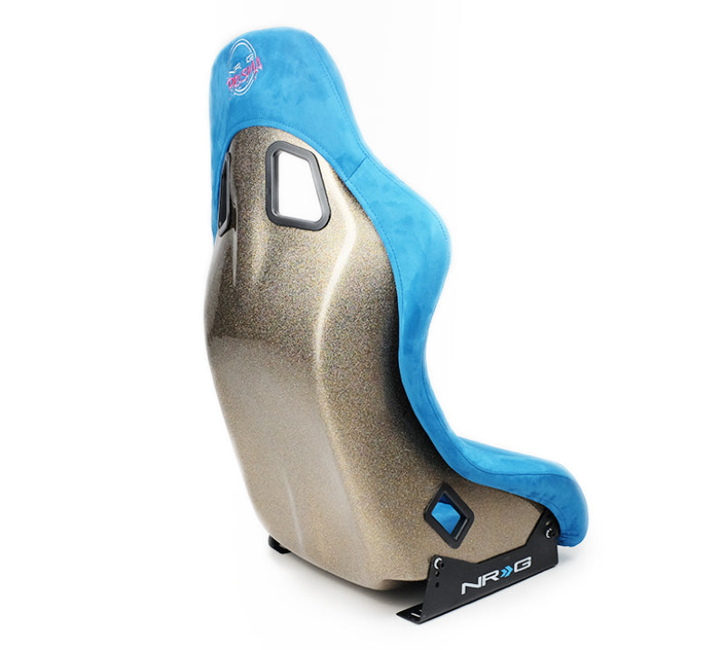 NRG FRP Bucket Seat ULTRA Edition - Blue Alcantara/Gold Glitter - Medium