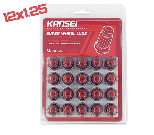 Kansei 12X1.25 Red Spline Acorn (20Pc Kit)