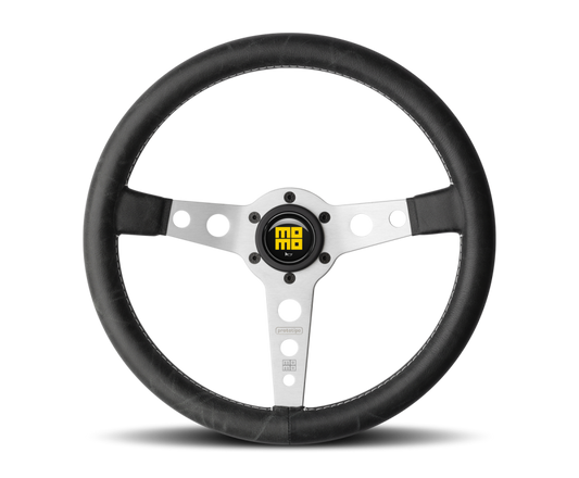 Momo Prototipo 350mm Steering Wheel - Leather/Brushed Spokes