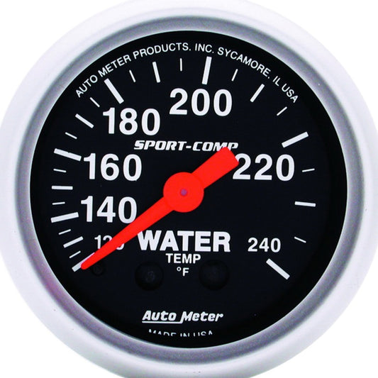 Autometer Sport-Comp 52.4mm 120-240 F Mechanical 2in Water Temp Gauge