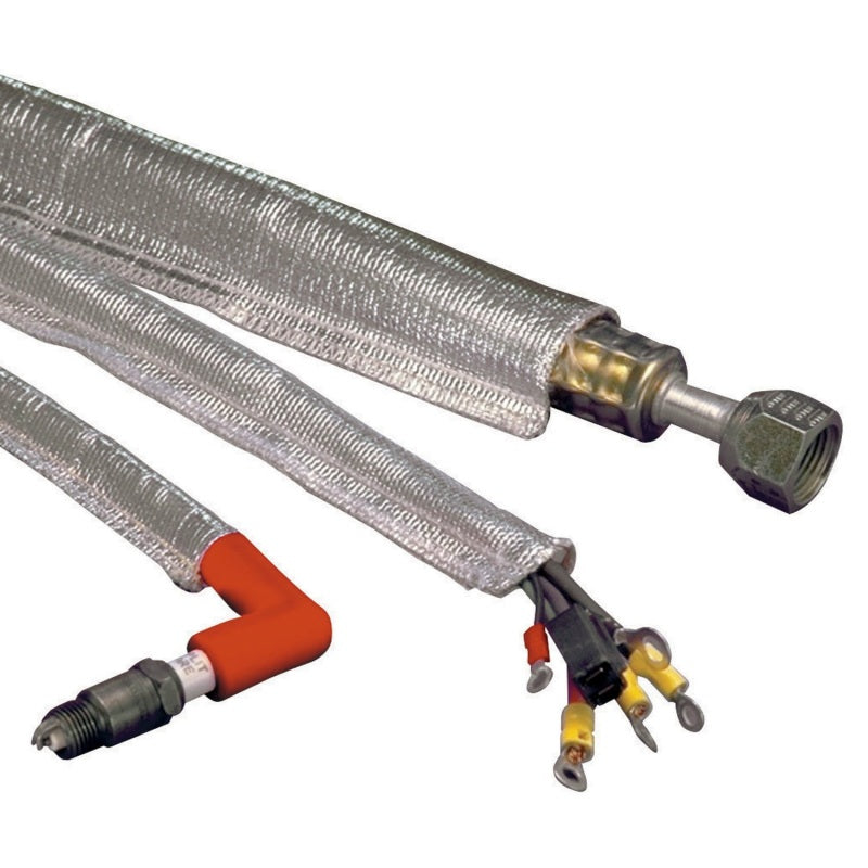 DEI Heat Sheath 1-1/4in I.D. x 3ft - Aluminized Sleeve - Sewn Edge