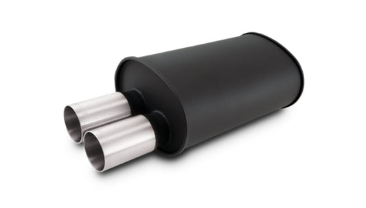 Vibrant Streetpower Muffler 9.5x6.75x15in 2.5in In ID 3in Tip OD w/Dual Straight Tips