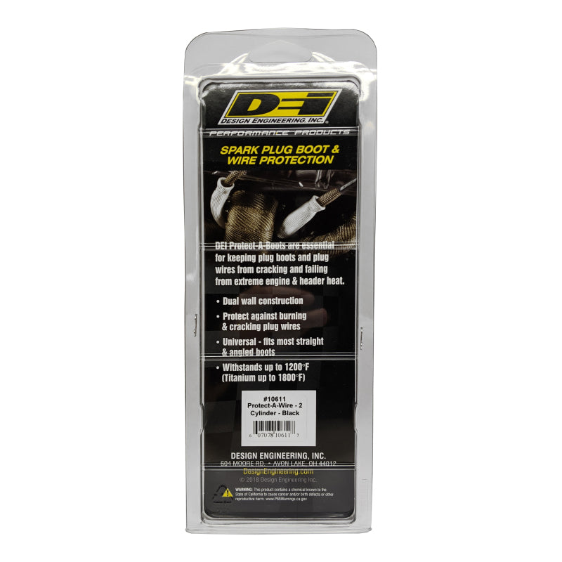 DEI Protect-A-Wire Spark Plug Wire Protector Kit - 2 Pack - Black