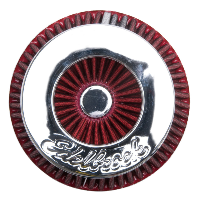 Edelbrock Air Filter - up to 500hp - Pro-Flo Series Conical 10In Tall Red/Chrome