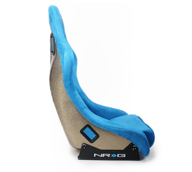 NRG FRP Bucket Seat ULTRA Edition - Blue Alcantara/Gold Glitter - Medium