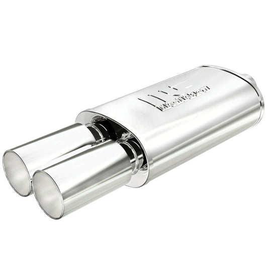 MagnaFlow Street Exhaust Muffler Chrome SS - 14X5X8 - 2.25 inlet / 3 Tip