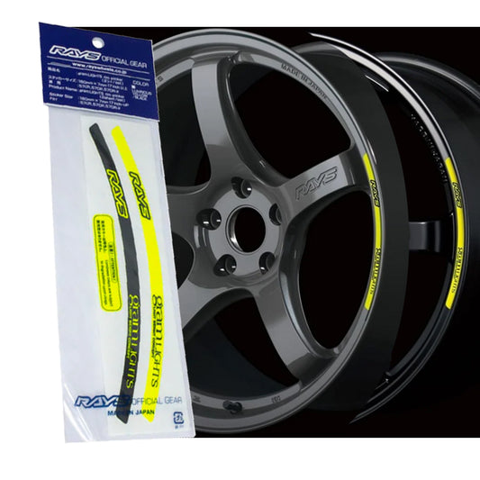 Gram Lights Rim Sticker Luminous Yellow/Black Decal (2 PCS)