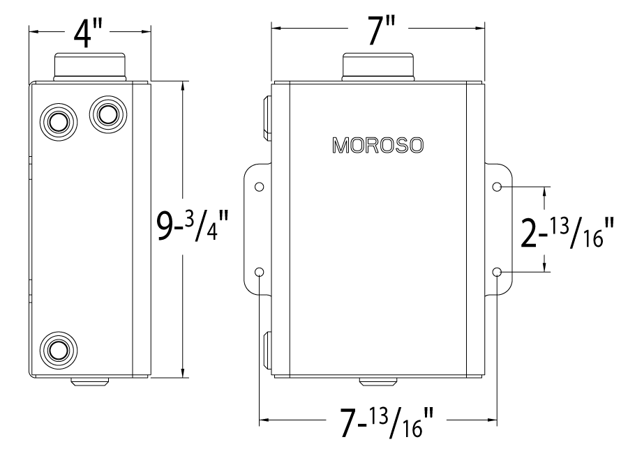 Moroso Universal Coolant Reservoir Expansion Tank - 4qt