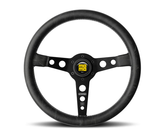 Momo Prototip 350 mm Heritage Steering Wheel - Leather/Black Spokes