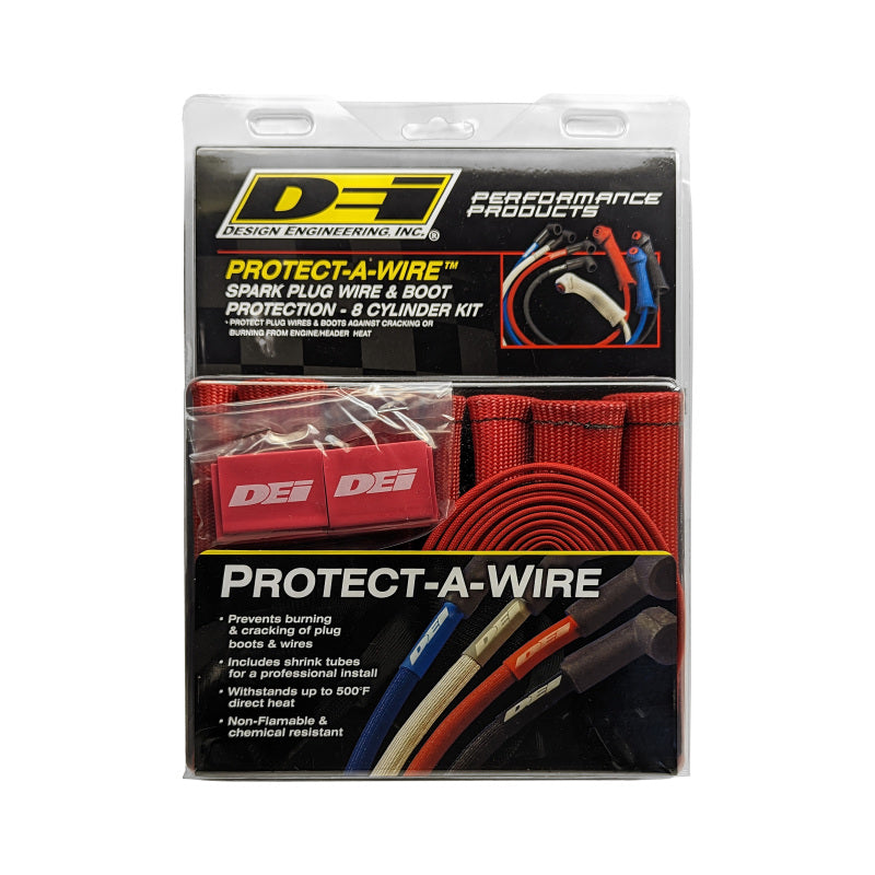 DEI Protect-A-Boot Spark Plug Wire Protector Kit - 4 Cylinder Kit - Red