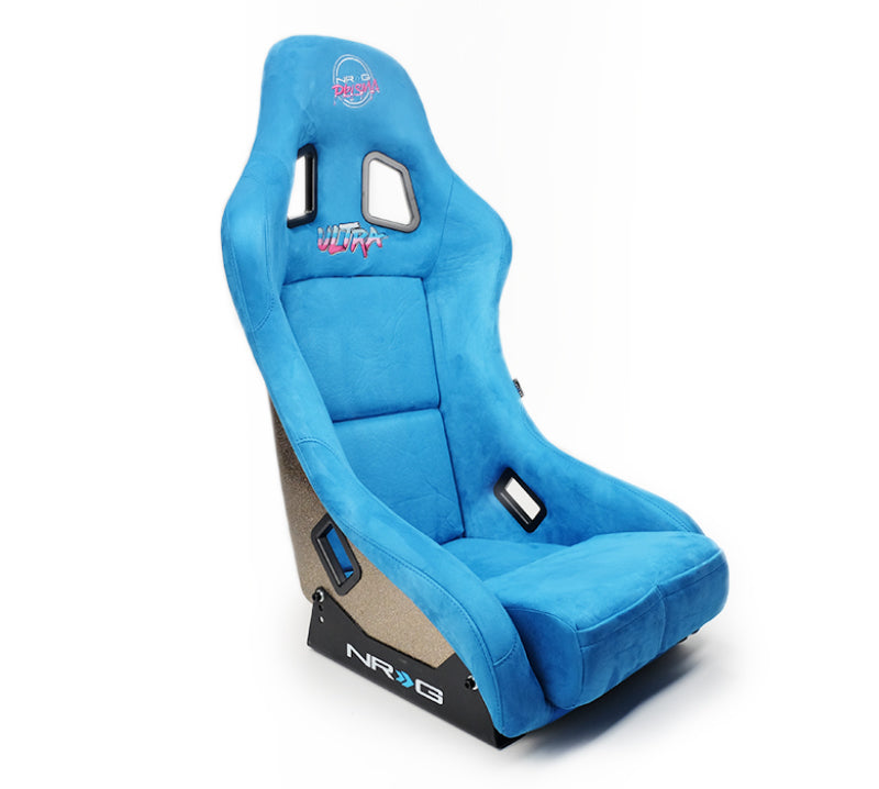NRG FRP Bucket Seat ULTRA Edition - Blue Alcantara/Gold Glitter - Medium