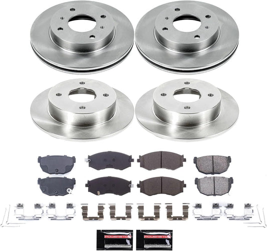 Power Stop 89-94 240SX OE Front and Rear Rotor/Pad Brake Kit - 4 Lug