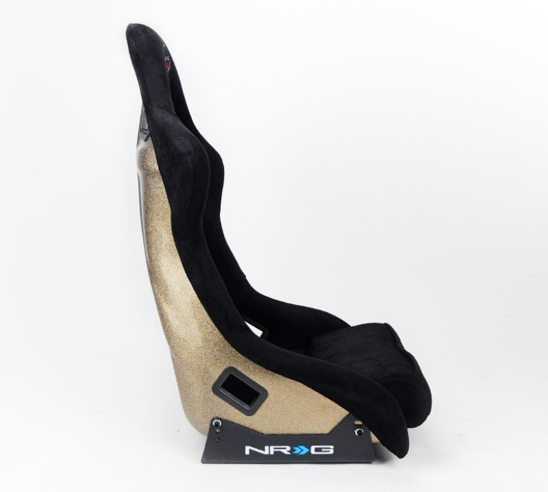 NRG FRP Bucket Seat ULTRA Edition Black Alcantara/Gold Glitter Back - Large