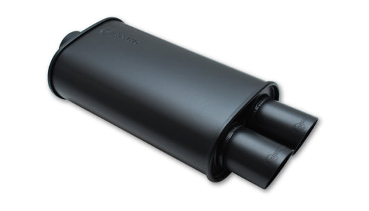 Vibrant StreetPower Oval Muffler with Dual 3in Outlets - 2.5in inlet I.D.