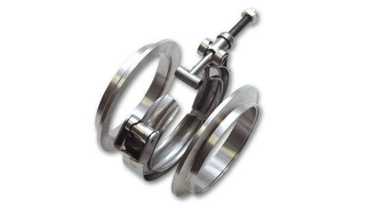 Vibrant T304 Stainless Steel V-Band Clamp for 3.5in O.D. w/2 Flanges