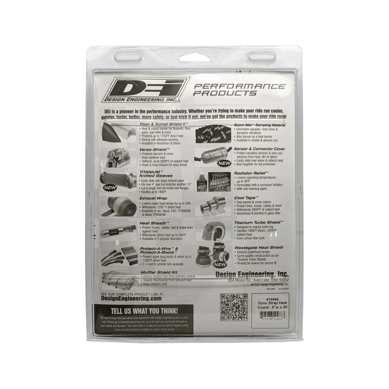 DEI Dyno Strap Heat Sleeve Guard 5in w x 3ft - Aluminized