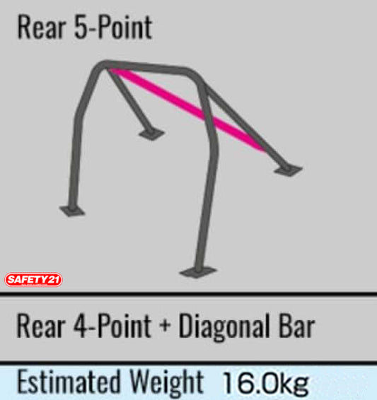Cusco Safety 21 Roll Cage 5pt Steel Rear Black - 240SX S13 Hatch