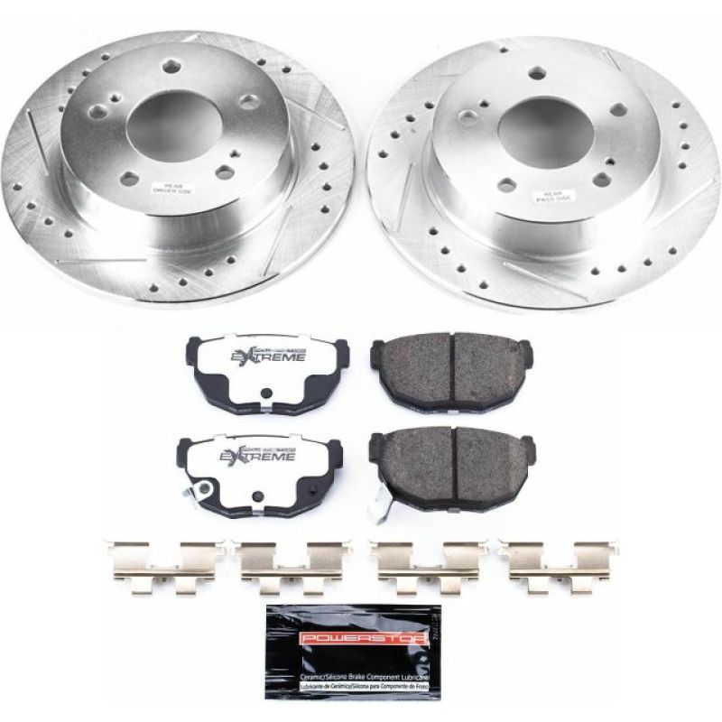 Power Stop 94-98 240SX Z26 Street Warrior Drilled & Slotted Brake Kit - Rear 5 Lug