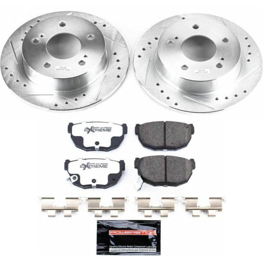 Power Stop 94-98 240SX Z26 Street Warrior Drilled & Slotted Brake Kit - Rear 5 Lug