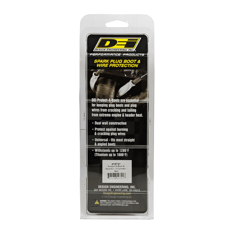 DEI Protect-A-Boot Spark Plug Wire Protector Kit - 2 Pack - Red