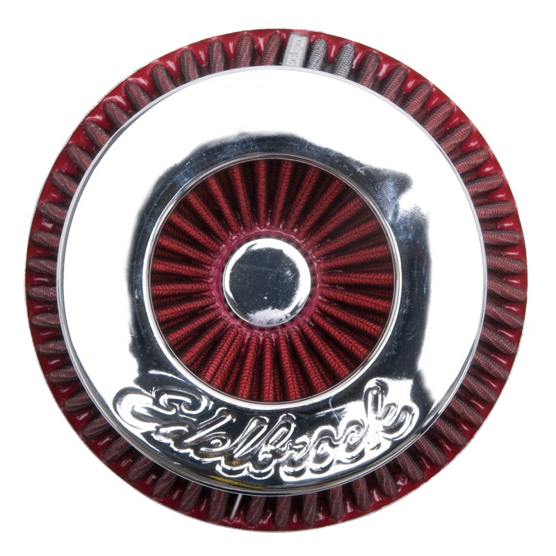 Edelbrock Air Filter - up to 340hp - Pro-Flo Series Conical 3.7in Red/Chrome