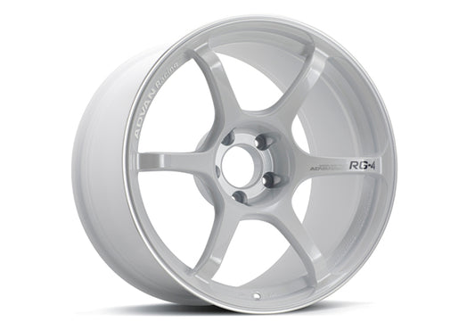 Advan RG-4 18x9 +35 5x114.3 Racing White Metallic & Ring Wheel