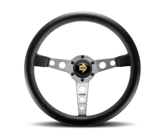Momo Prototipo 350 mm Steering Wheel - Leather/Brushed Spokes