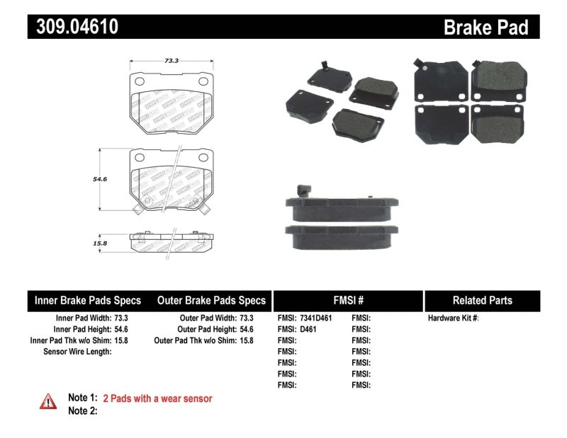 StopTech Performance 89-96 300ZX Z32 Brake Pads - Rear
