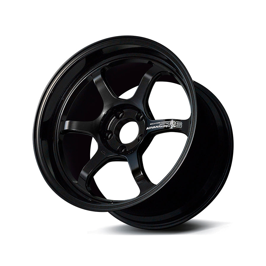 Advan R6 18x9.5 +05 5x114.3 Racing Titanium Black Wheel