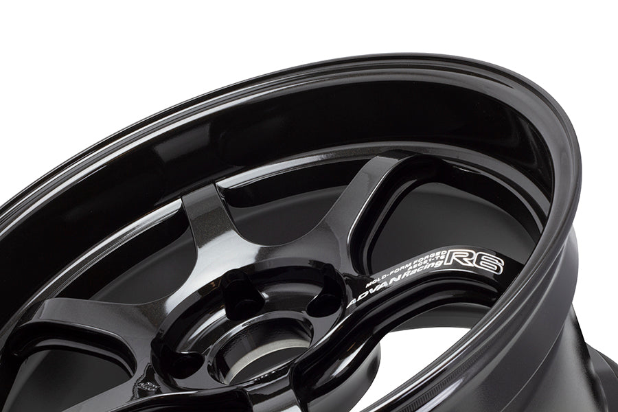 Advan R6 18x9.5 +05 5x114.3 Racing Titanium Black Wheel