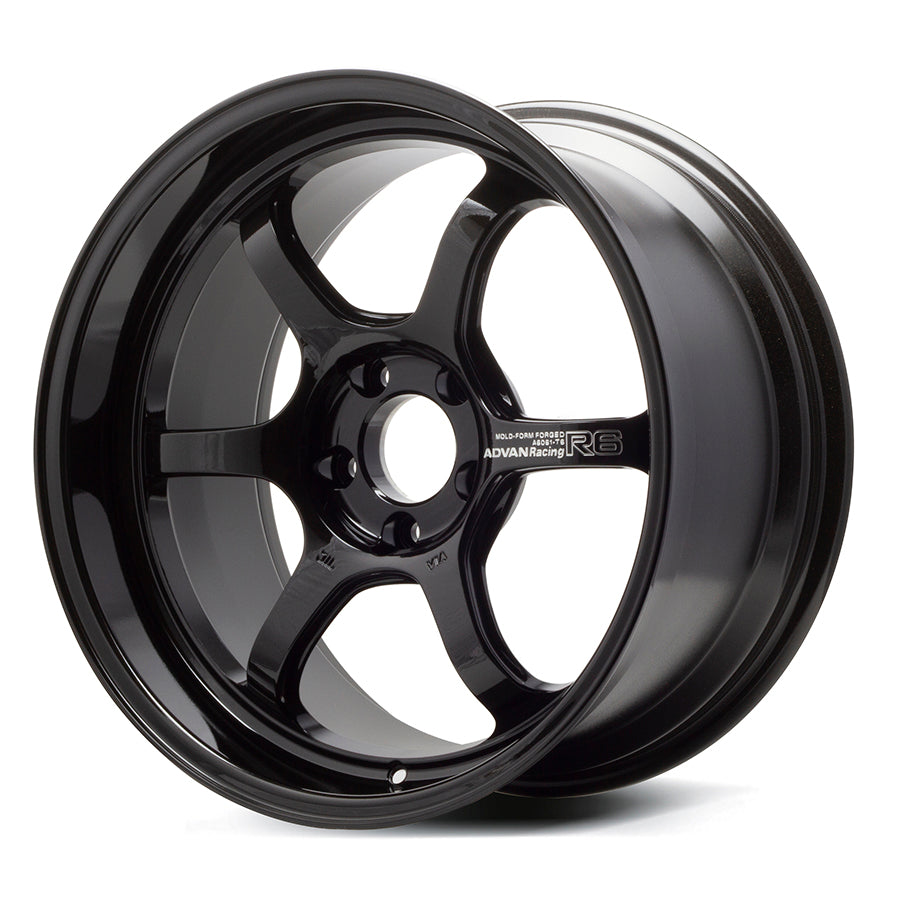 Advan R6 18x9.5 +05 5x114.3 Racing Titanium Black Wheel