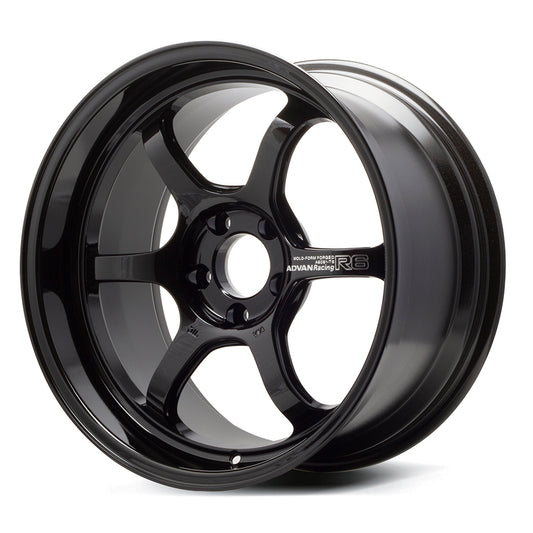 Advan R6 18x9.0 +25 5x114.3 Racing Titanium Black Wheel