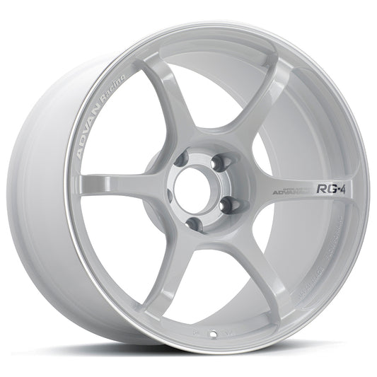 Advan RG-4 18x10 +35 5x114.3 Racing White Metallic & Ring Wheel
