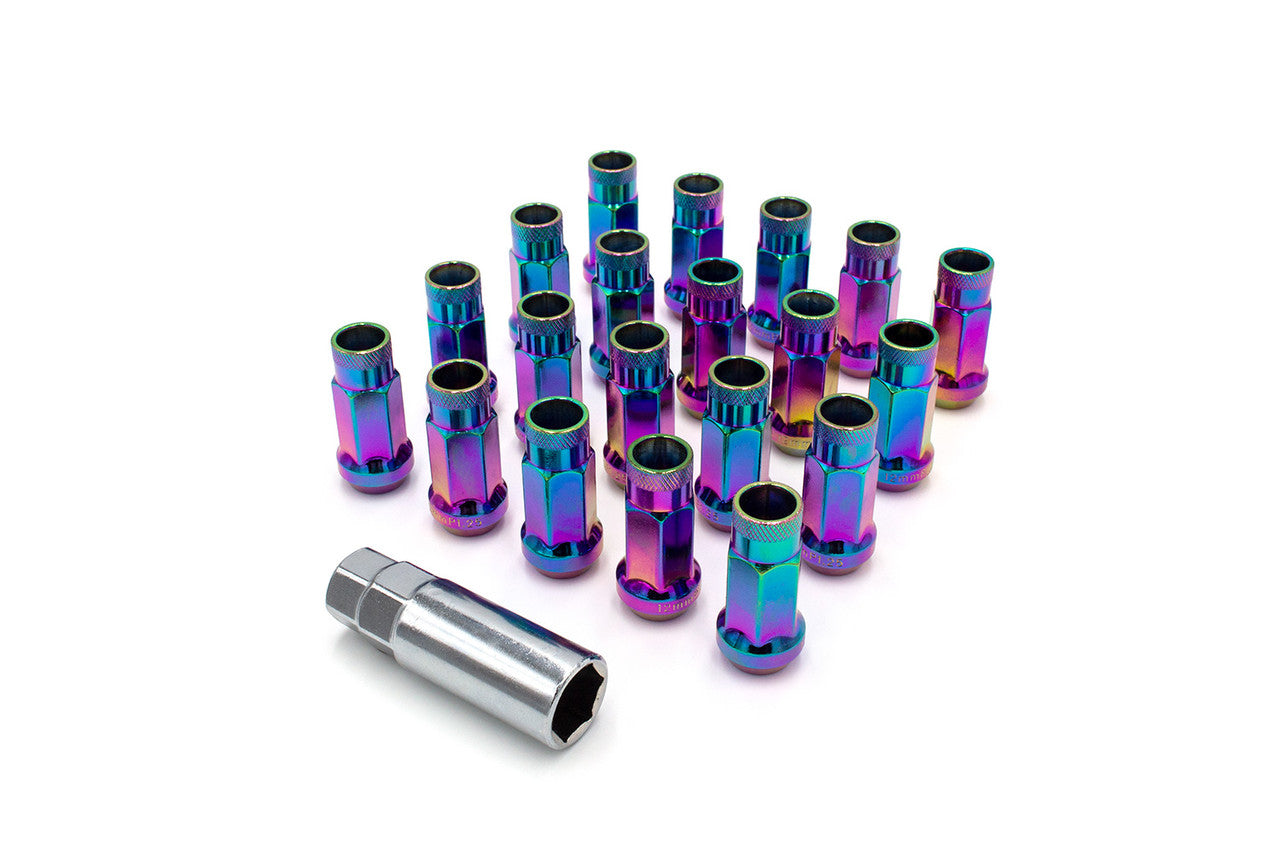 ISR Performance Steel 50mm Open End Lug Nuts M12x1.25 - Neo Chrome