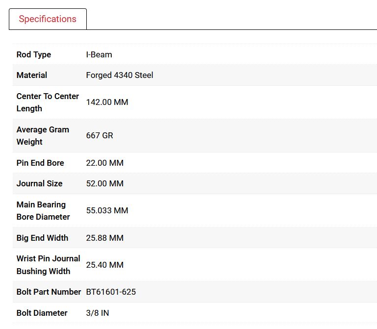 BoostLine Toyota 2JZ GE / 2JZ GTE 142mm - Connecting Rod Kit w/ ARP625+ (Set of 6)