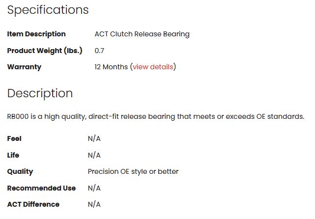 ACT Clutch Release Bearing 2JZ GTE