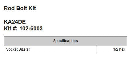 ARP Rod Bolt Kit Nissan KA24DE DOHC