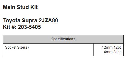 ARP Main Stud Kit 2JZ GTE