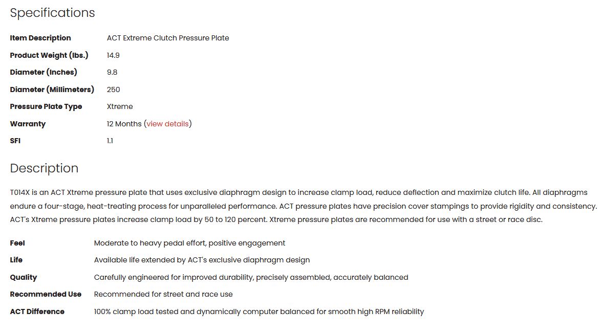 ACT Extreme Clutch Pressure Plate 2JZ GTE