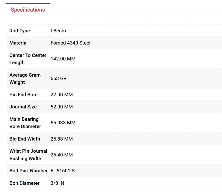 BoostLine Toyota 2JZ GTE / 2JZ GE 142mm - Connecting Rod Kit