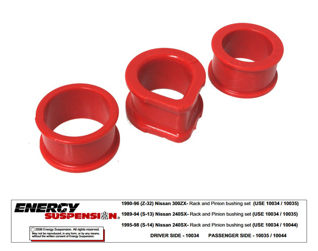 Energy Suspension Nissan 240sx S13 / S14 Steering Rack Bushings - Red