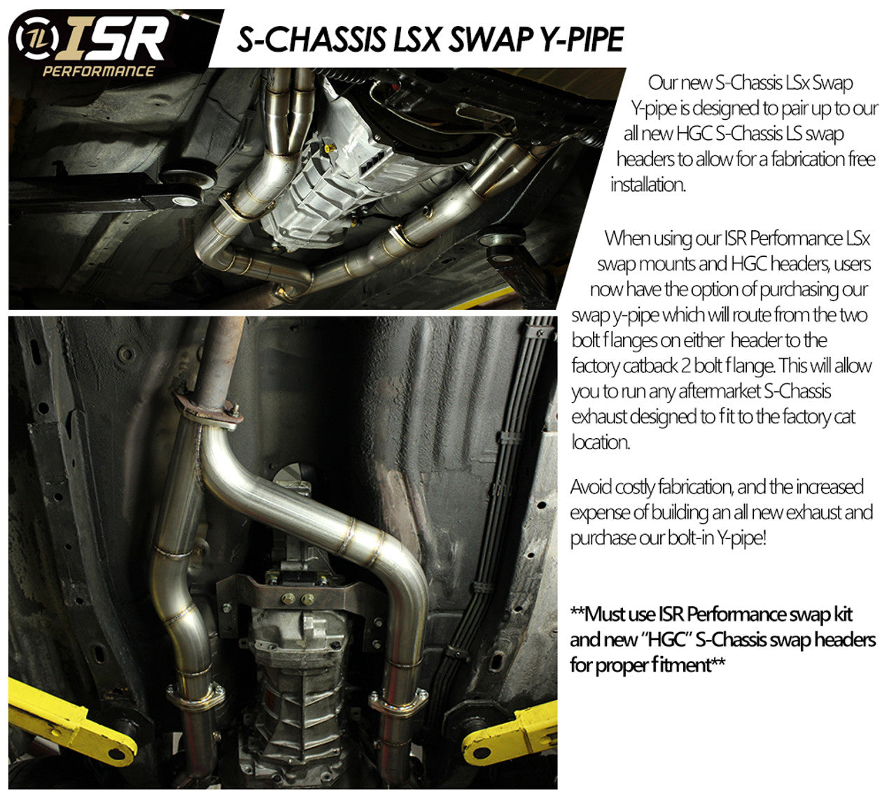 ISR Performance S-Chassis 240sx LS Swap Y-Pipe