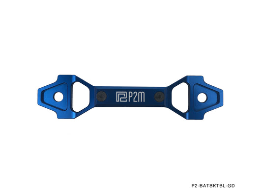 P2M Adjustable Billet Aluminum Battery Bracket Tie Down - Blue