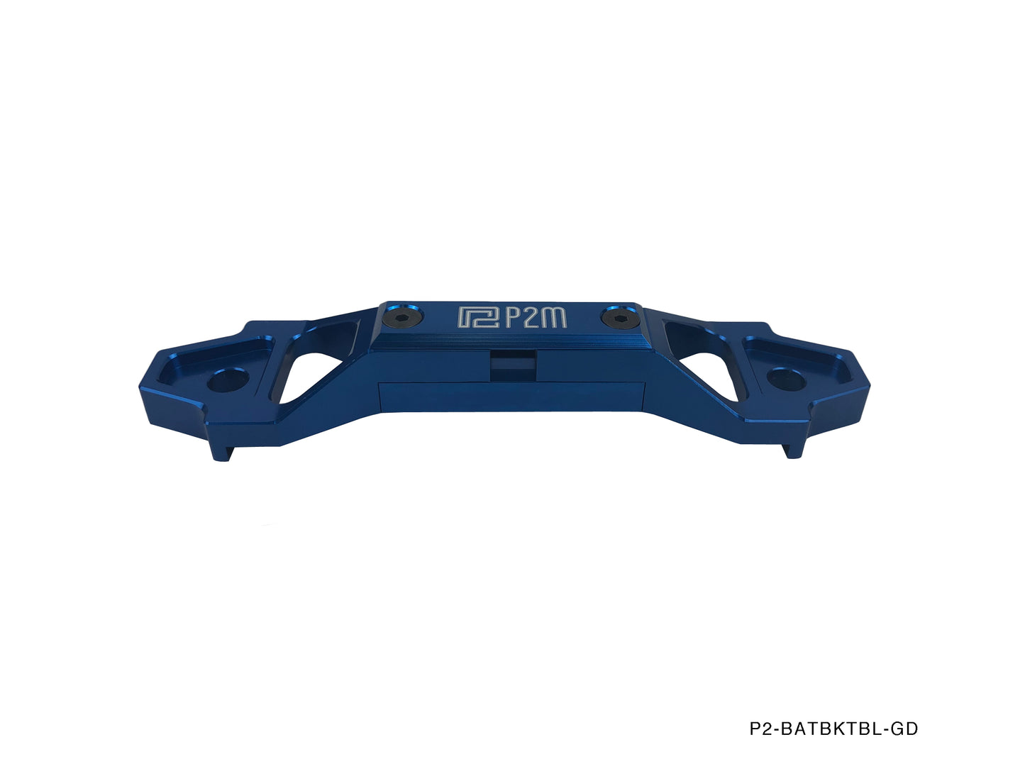 P2M Adjustable Billet Aluminum Battery Bracket Tie Down - Blue