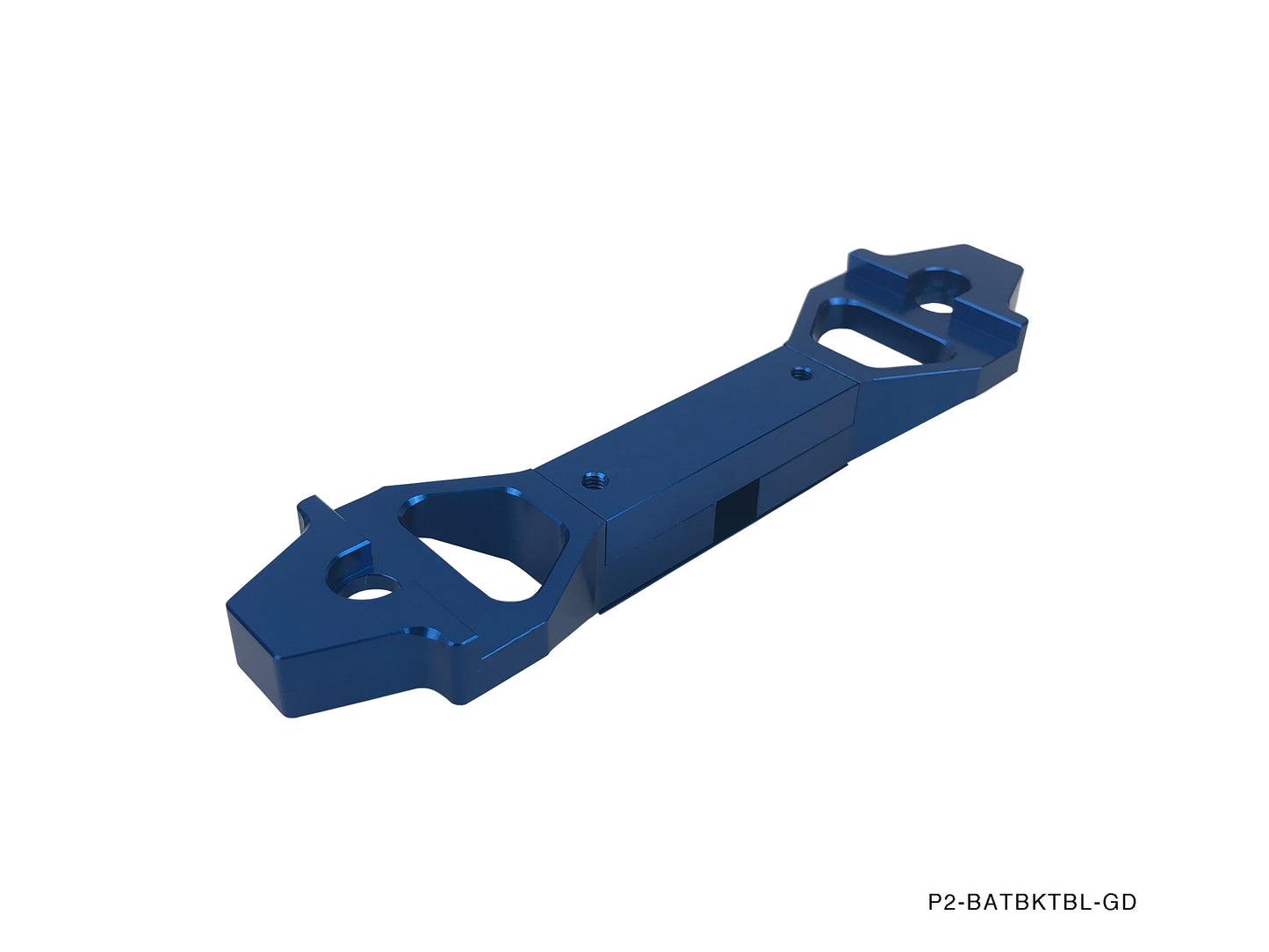 P2M Adjustable Billet Aluminum Battery Bracket Tie Down - Blue